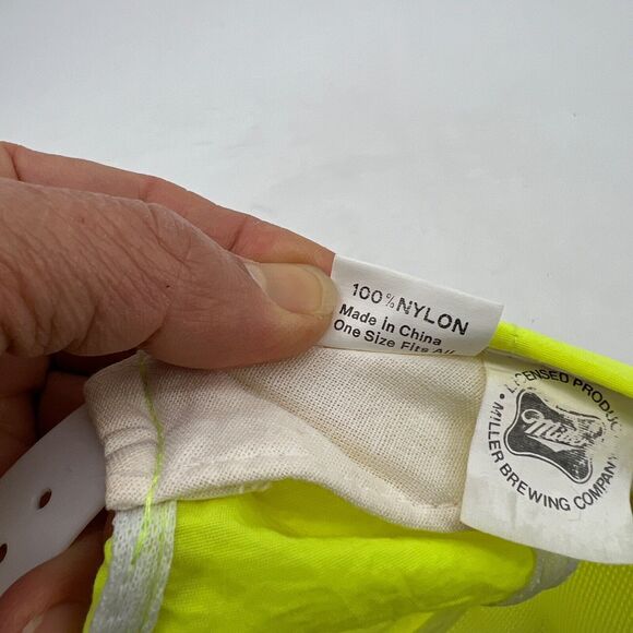 Vintage Miller Genuine Draft Hat Mens Snapback Neon Nylon 90s Trucker Cap MGD - Picture 11 of 13